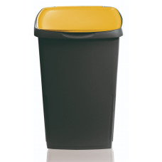 ECOSOLUTION - CESTO RIFIUTI - 45L Grigio Antracite Con Coperchio Giallo (10pz)